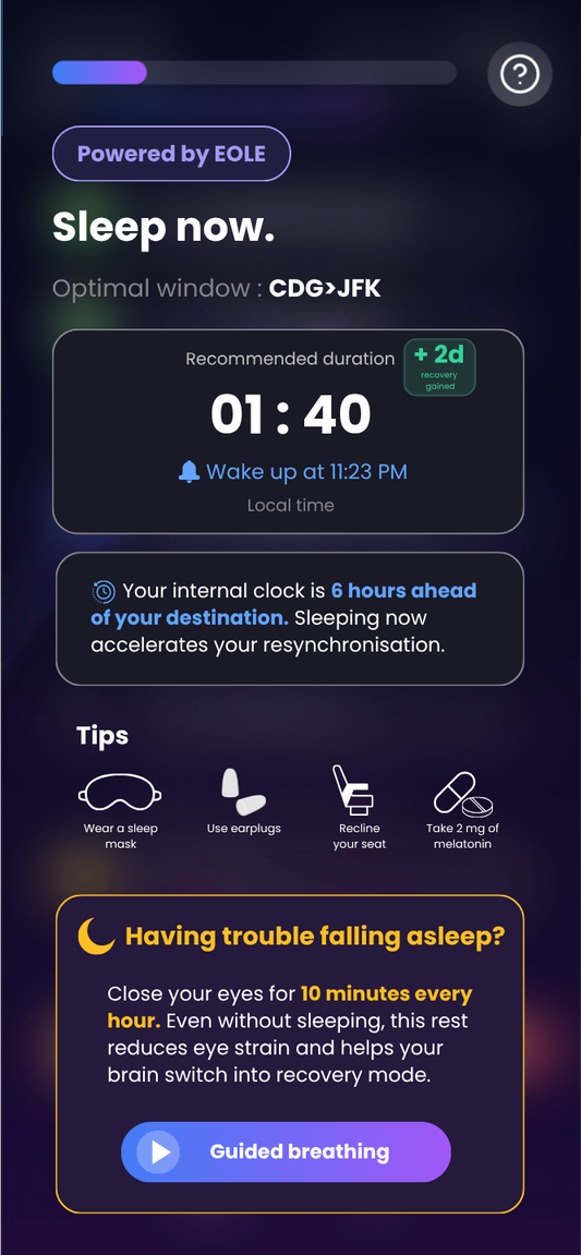 EOLE — optimal sleep window